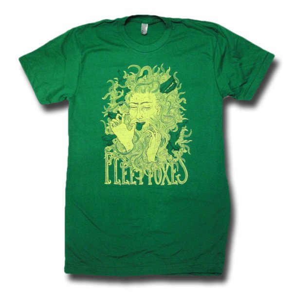 画像1: Fleet Foxes フリート・フォクシーズ FF Green Tシャツ (1)