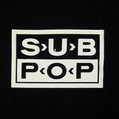 画像1: Sub Pop Records サブポップ Logo on Black Tシャツ