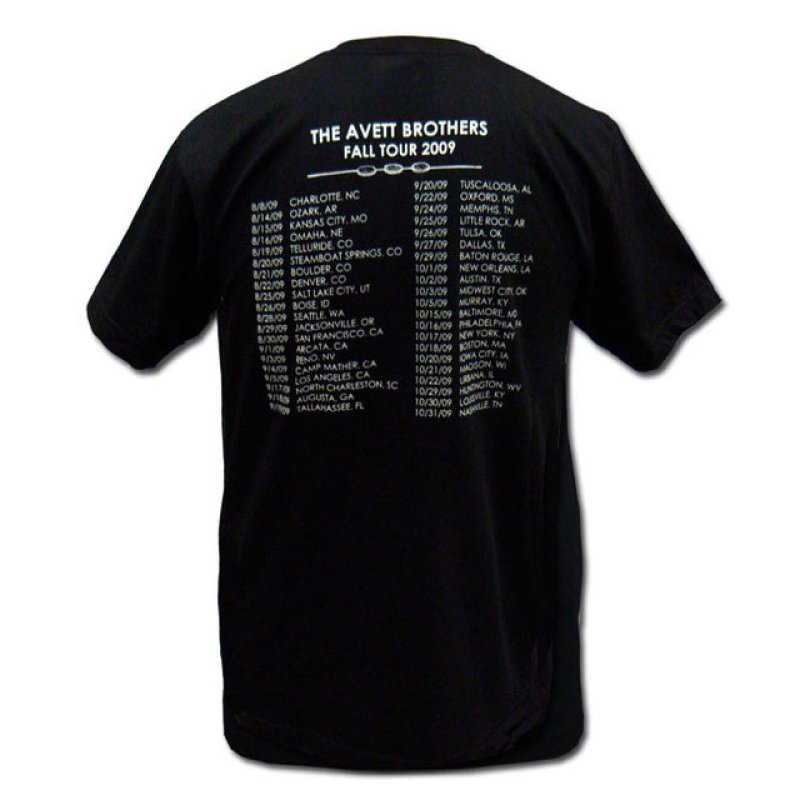画像1: Avett Brothers アヴェット・ブラザーズ Black Tour Dates Tシャツ<セール特価商品>