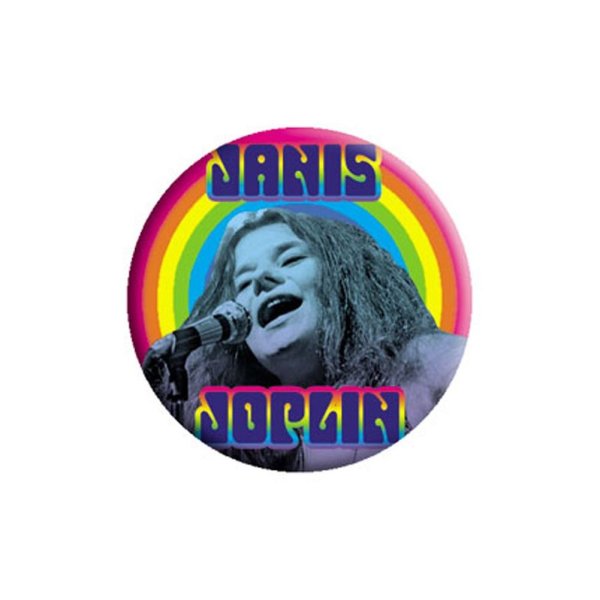 画像1: Janis Joplin 缶バッジ ジャニス・ジョプリン Rainbow (1)