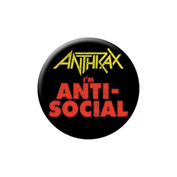 画像1: Anthrax 缶バッジ アンスラックス Anti Social (1)
