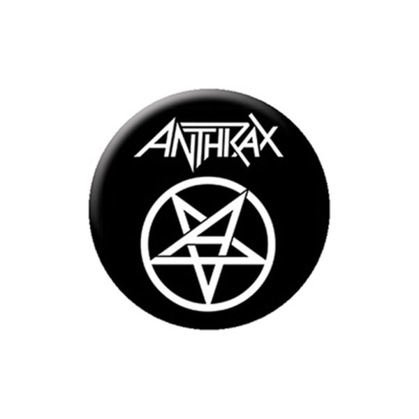 画像1: Anthrax 缶バッジ アンスラックス B&W Logo (1)