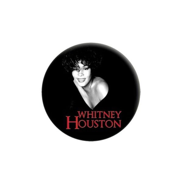 画像1: Whitney Houston 缶バッジ ホイットニー・ヒューストン B&W (1)