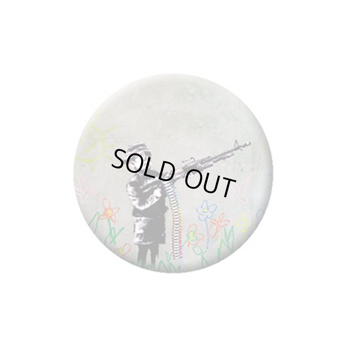 画像1: Banksy 缶バッジ バンクシー Crayon Shooter (1)