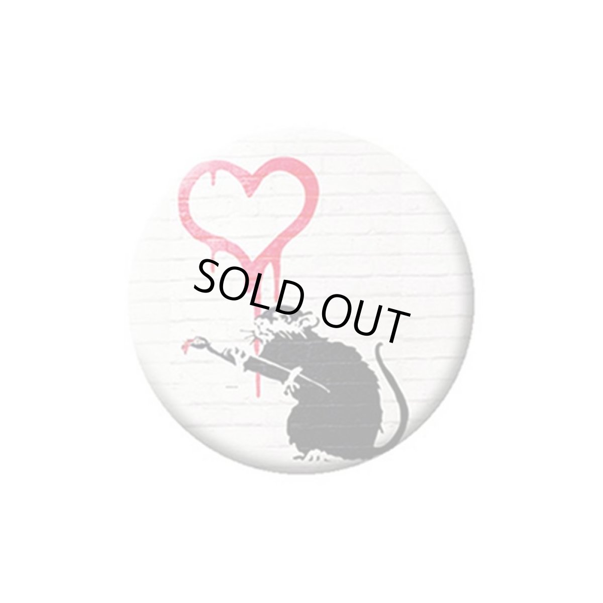 画像1: Banksy 缶バッジ バンクシー Heart Rat (1)