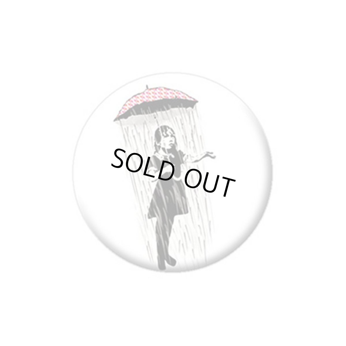 画像1: Banksy 缶バッジ バンクシー Umbrella Girl (1)