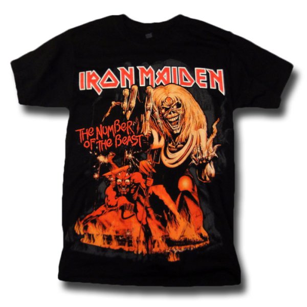 画像1: Iron Maiden アイアン・メイデン Number Of The Beast Tシャツ (1)