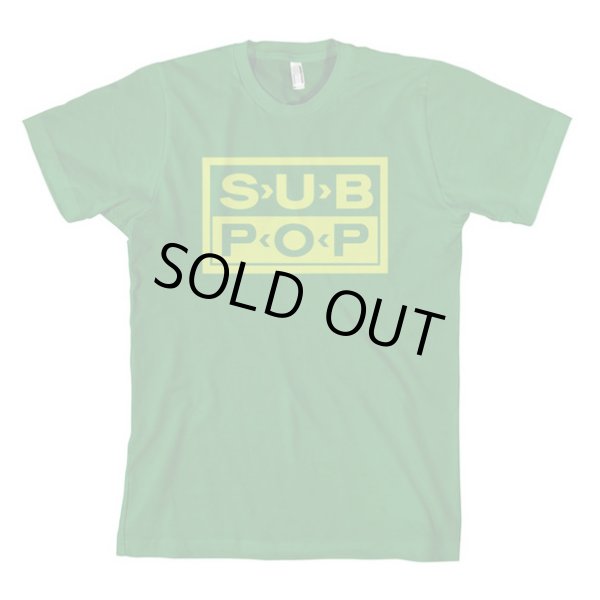 画像1: Sub Pop Records サブ・ポップ Green w/Yellow Logo Tシャツ (1)