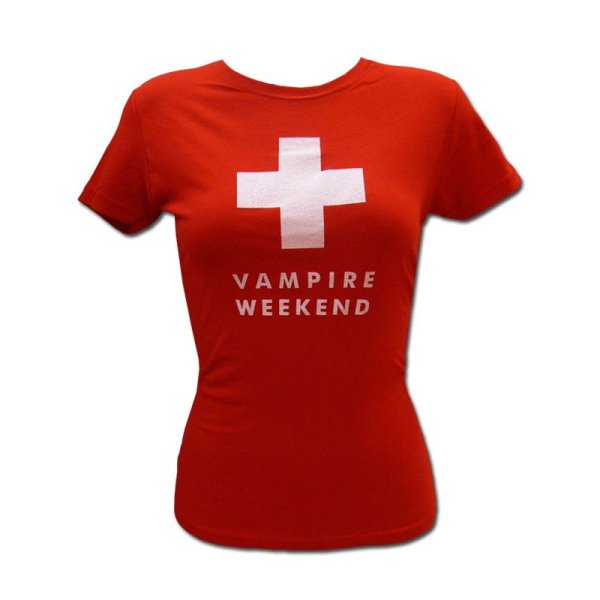 画像1: Vampire Weekend ヴァンパイア・ウィークエンド Red Ski Tシャツ [Girl's Mサイズ]＜セール特価商品＞ (1)