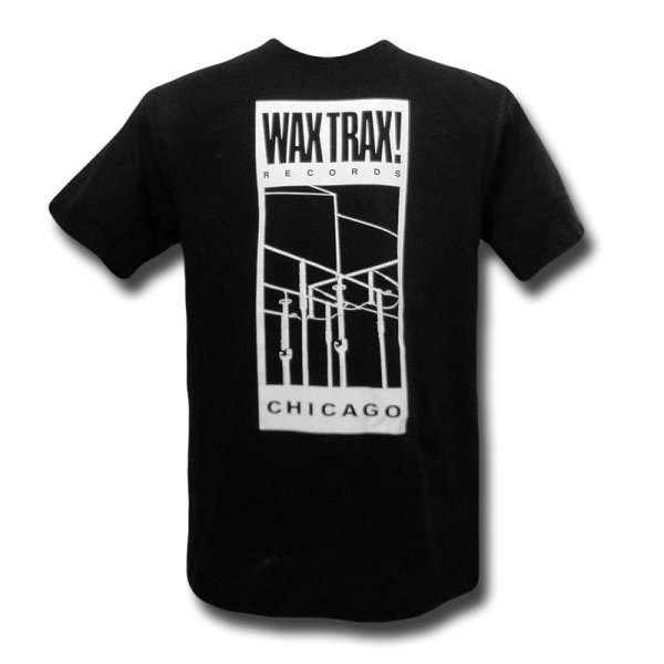 画像1: Wax Trax! Records Tシャツ ワックス・トラックス! Wire Logo BLACK (1)