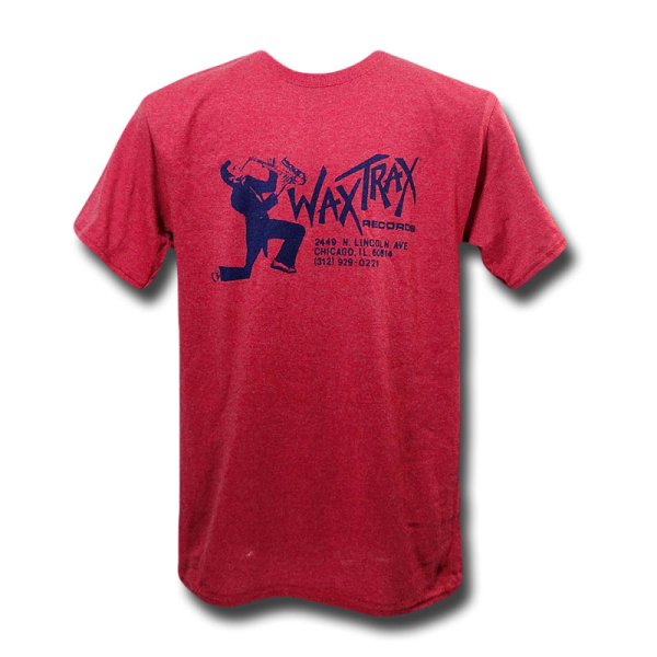 画像1: Wax Trax! Records Tシャツ ワックス・トラックス! Lincoln Ave. HEATHER RED (1)