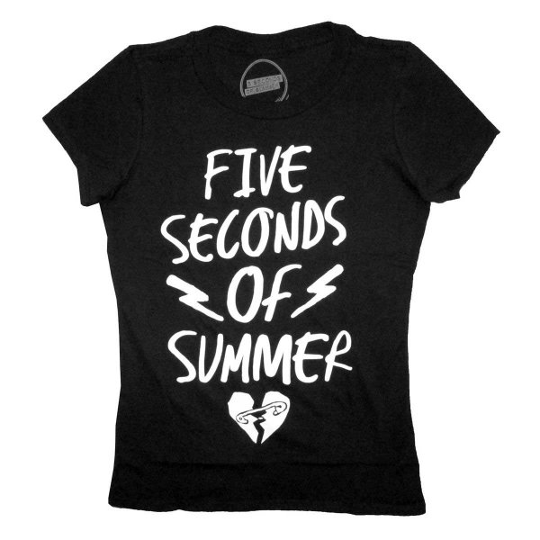 画像1: 5 Seconds Of Summer レディースTシャツ ファイブ・セカンズ・オブ・サマー Bolts Heart (1)