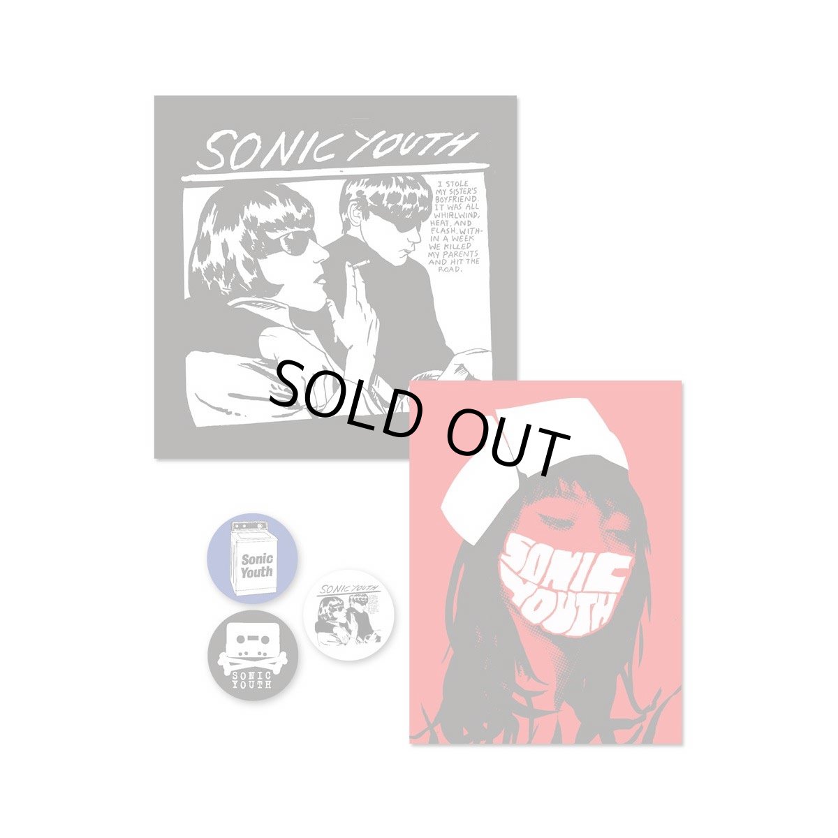 画像1: Sonic Youth ステッカー／バッジ セット ソニック・ユース Goo/Nurse (1)