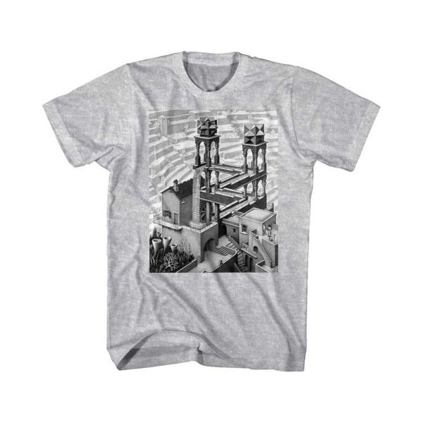 画像1: M.C. Escher Tシャツ マウリッツ・コルネリス・エッシャー Waterfall (1)