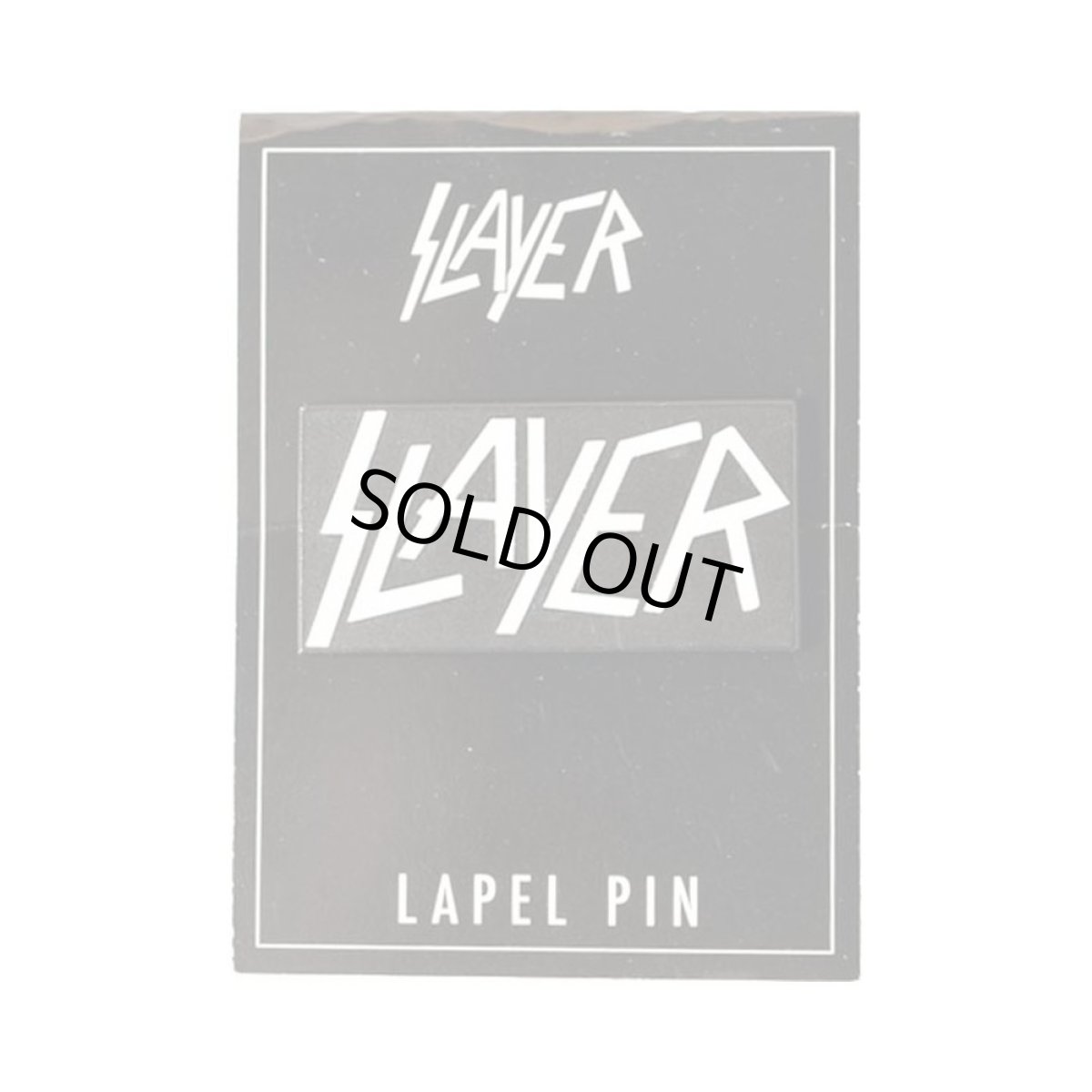 画像1: Slayer ピンバッジ スレイヤー Rect White Logo Lapel Pin (1)