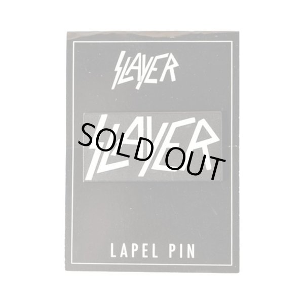 画像1: Slayer ピンバッジ スレイヤー Rect White Logo Lapel Pin (1)