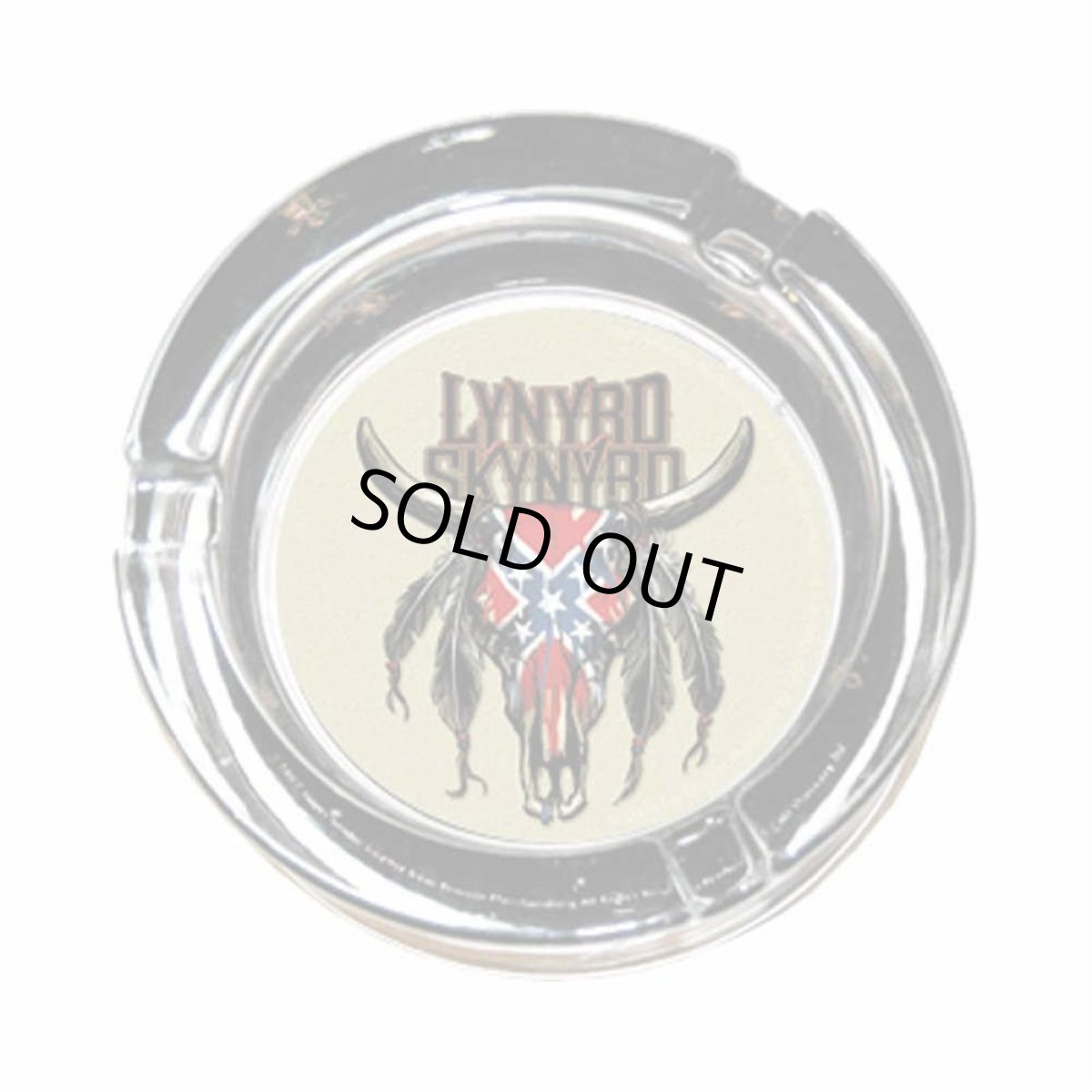 画像1: Lynyrd Skynyrd 灰皿 レイナード・スキナード Cow Skull Glass Ashtray (1)