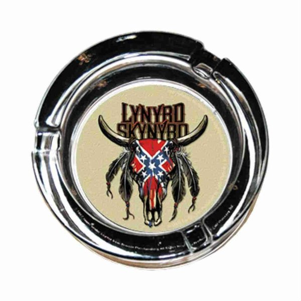 画像1: Lynyrd Skynyrd 灰皿 レイナード・スキナード Cow Skull Glass Ashtray (1)