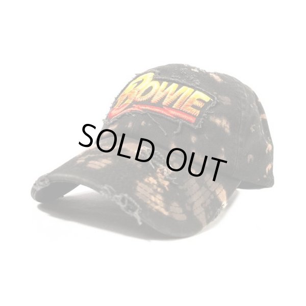 画像1: David Bowie ストラップバックキャップ デヴィッド・ボウイ Heavy Washed Dad Hat (1)