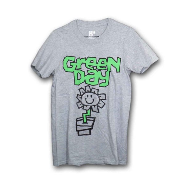画像1: Green Day バンドTシャツ グリーン・デイ Flower Pot GREY (1)