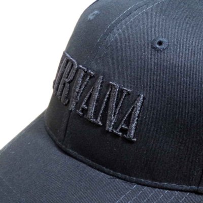 画像1: Nirvana スナップバックキャップ ニルヴァーナ Black Logo