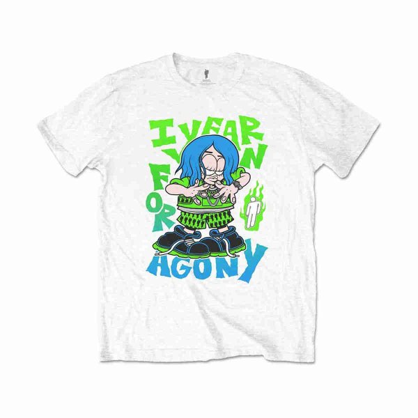 画像1: Billie Eilish Tシャツ ビリー・アイリッシュ Agony WHITE (1)