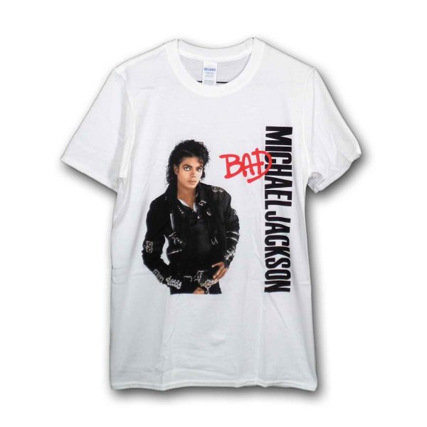 画像1: Michael Jackson Tシャツ マイケル・ジャクソン Bad WHITE (1)