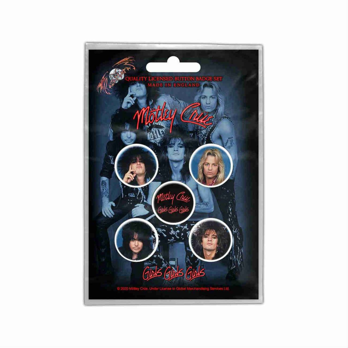 画像1: Motley Crue バッジ5個セット モトリー・クルー Girls Girls Girls (1)