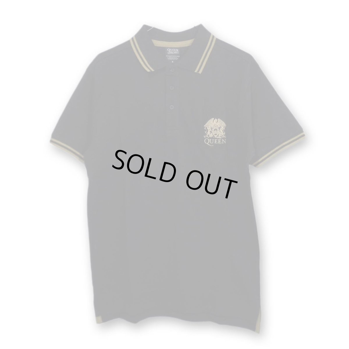 画像1: Queen ポロシャツ クイーン Crest Logo BLACK (1)