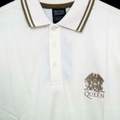 画像1: Queen ポロシャツ クイーン Crest Logo NATURAL