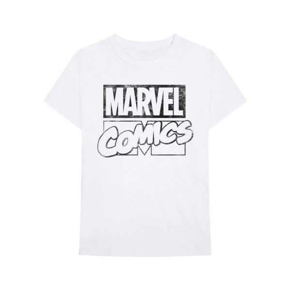 画像1: Marvel Tシャツ マーベル Comics Logo WHITE (1)