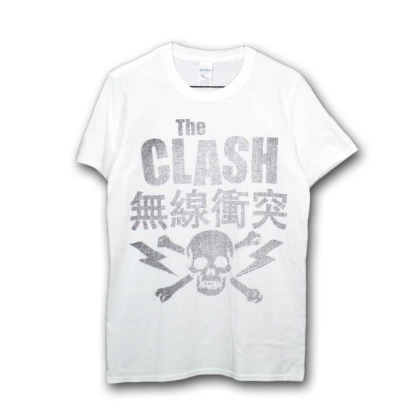 画像1: The Clash バンドTシャツ ザ・クラッシュ Skull & Crossbone WHITE (1)