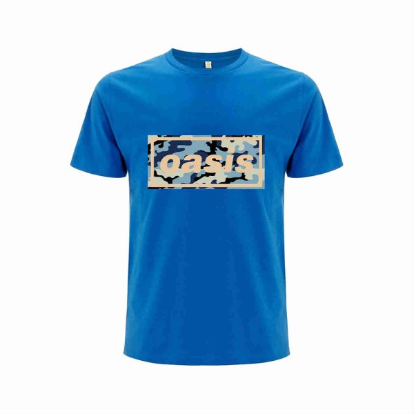 画像1: Oasis バンドTシャツ オアシス Camo Logo BLUE (1)