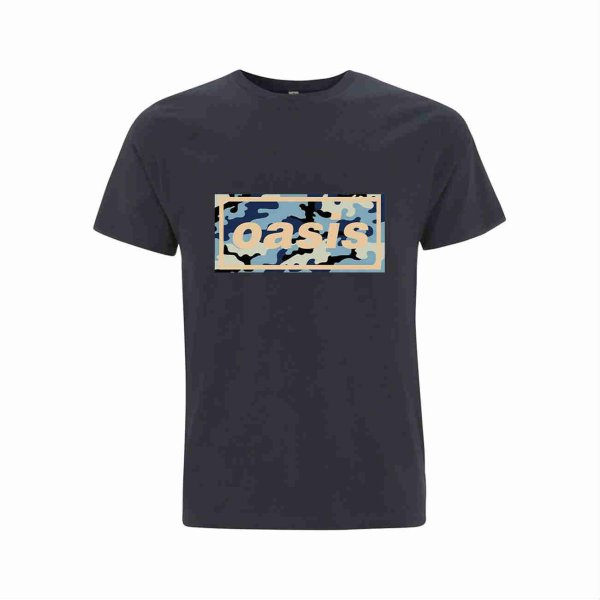 画像1: Oasis バンドTシャツ オアシス Camo Logo NAVY (1)