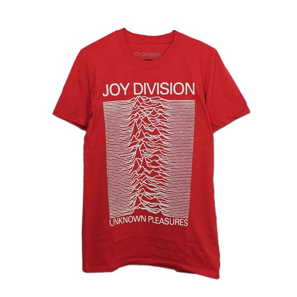 画像1: Joy Division バンドTシャツ ジョイ・ディヴィジョン Unknown Pleasures WHT On RED (1)