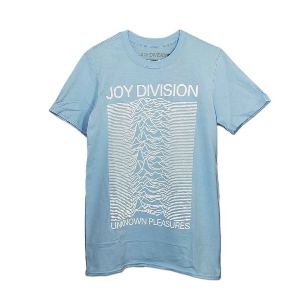 画像1: Joy Division バンドTシャツ ジョイ・ディヴィジョン Unknown Pleasures WHT On BLUE (1)