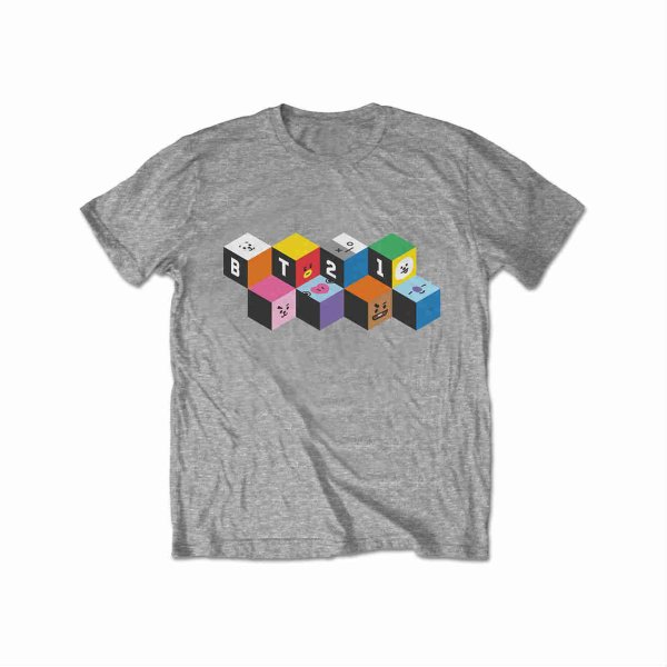 画像1: BT21 Tシャツ Blocks ビーティーイシビル BTS 防弾少年団 (1)