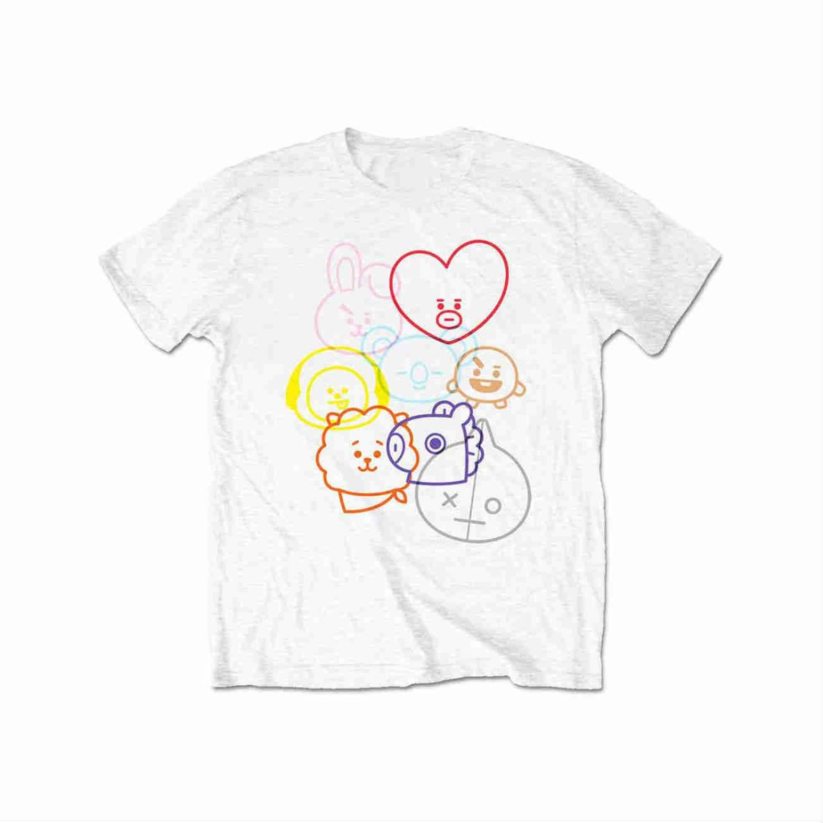 画像1: BT21 Tシャツ Faces ビーティーイシビル BTS 防弾少年団 (1)