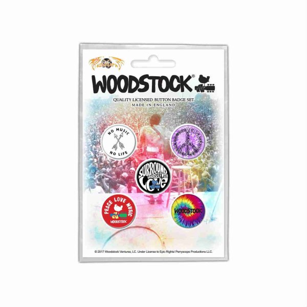 画像1: Woodstock バッジ5個セット ウッドストック Surround Yourself With Love (1)