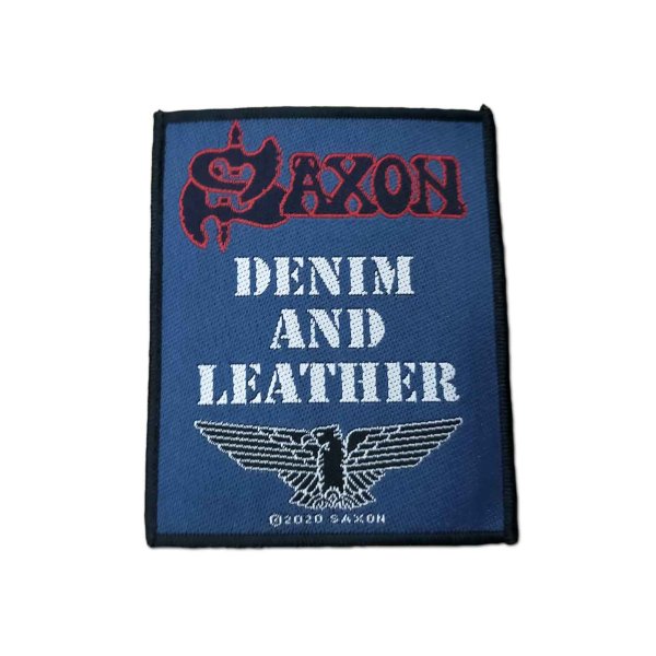 画像1: Saxon パッチ／ワッペン サクソン Denim And Leather (1)