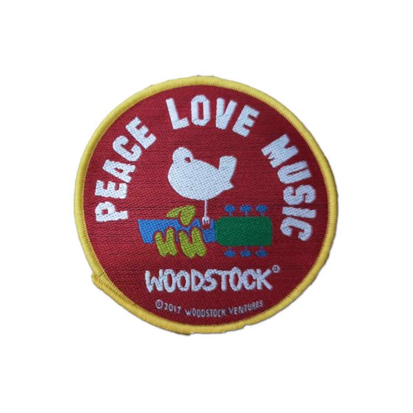 画像1: Woodstock パッチ／ワッペン ウッドストック Peace Love Music (1)
