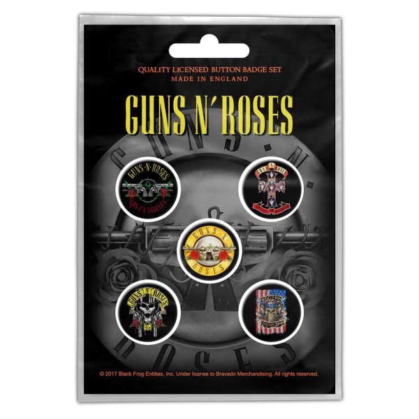 画像1: Guns N' Roses バッジ5個セット ガンズ・アンド・ローゼス Bullet (1)