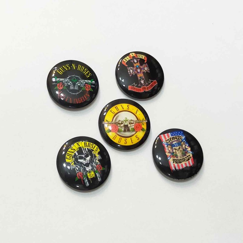 画像1: Guns N' Roses バッジ5個セット ガンズ・アンド・ローゼス Bullet