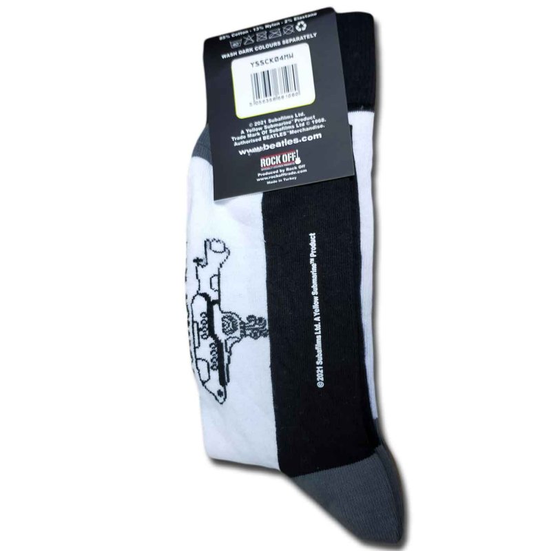 画像1: The Beatles ソックス 靴下 ザ・ビートルズ Yellow Submarine Faces Mono