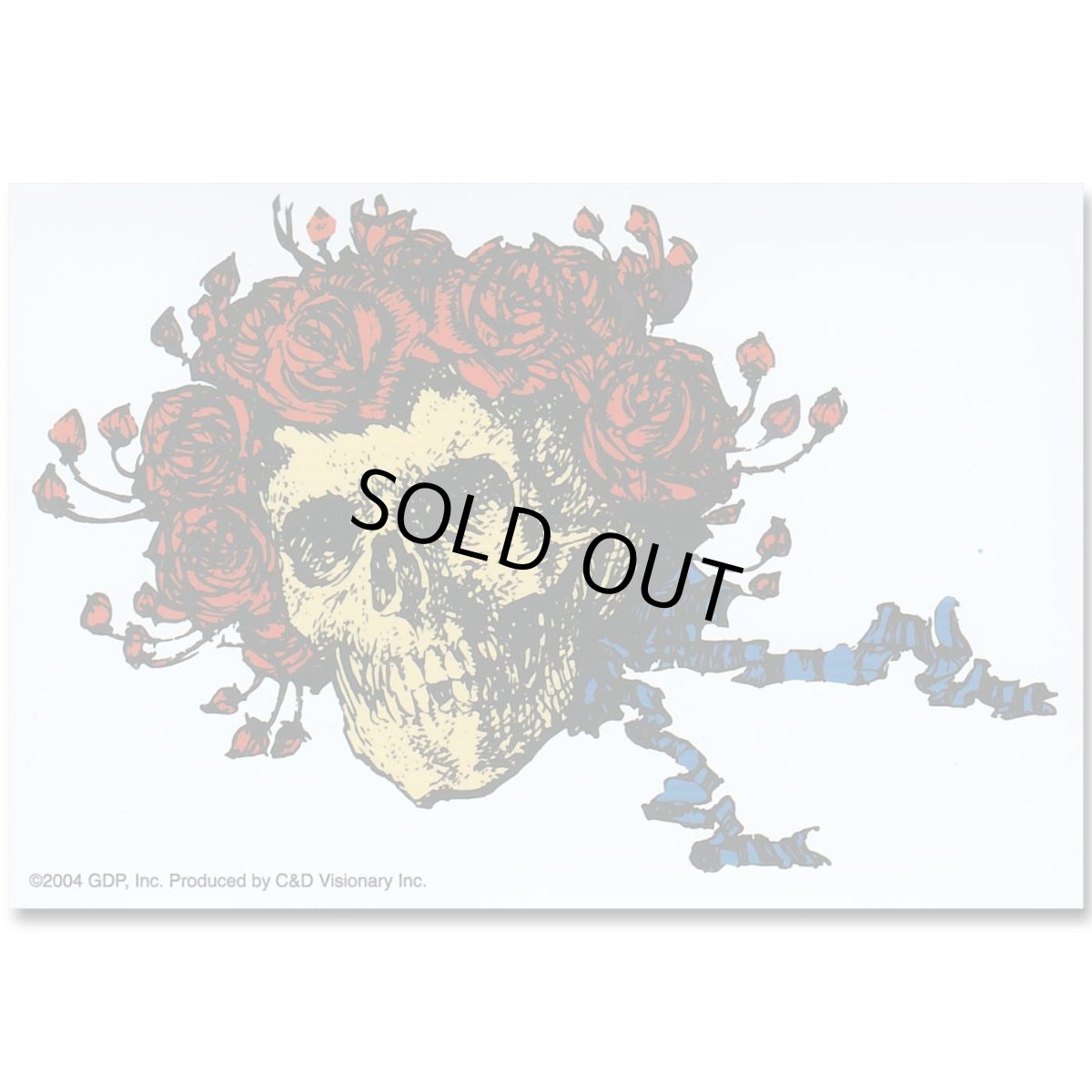 画像1: Grateful Dead ステッカー グレイトフル・デッド Skull & Roses Head (1)
