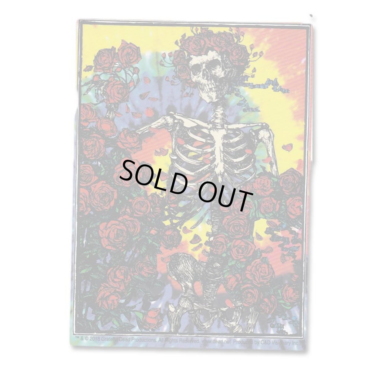 画像1: Grateful Dead ステッカー グレイトフル・デッド Skull & Roses Frame (1)
