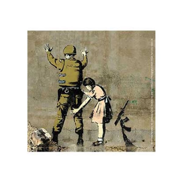 画像1: Banksy ステッカー バンクシー Girl Frisking Soldier (1)