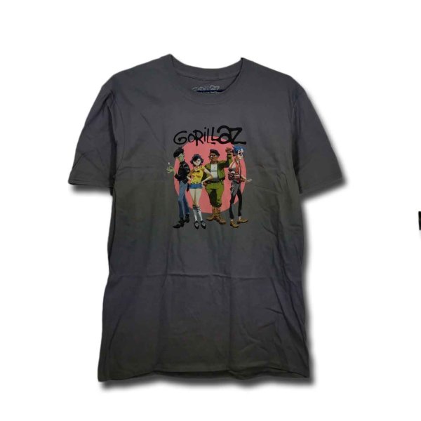 画像1: Gorillaz バンドTシャツ ゴリラズ Group Circle Rise CHARCOAL (1)