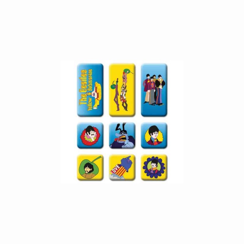 画像1: The Beatles マグネット 9ピースセット ザ・ビートルズ Yellow Submarine