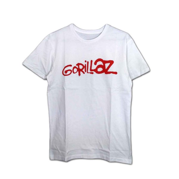画像1: Gorillaz バンドTシャツ ゴリラズ Logo WHITE (1)